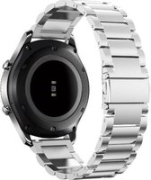 YONO Link Strap 20mm - Design de Luxe en acier inoxydable adapté pour Samsung Galaxy Watch 4 - Active 2 - Watch3 41mm - Watch 42mm - Polar Ignite - Unite - Garmin Forerunner 245 - Venu SQ - Argent