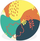 WallCircle - Wall Circle - Wall Circle Indoor - Summer - Stains - Abstrait - 120x120 cm - Décoration murale - Peintures Ronds XXL