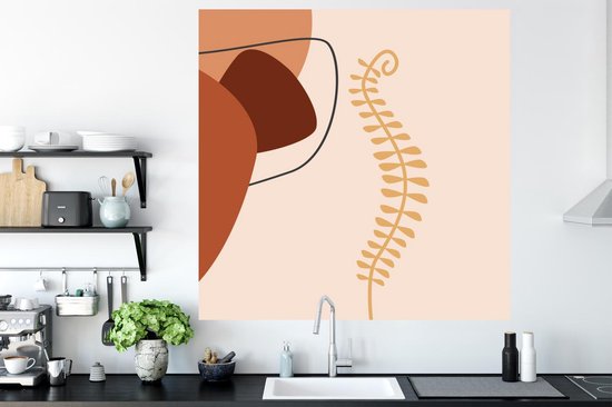 Stickers muraux - Film autocollant - Été - Plante - Abstrait - 120x120 cm - Film adhésif - Stickers muraux Chambre d'enfant - Papier peint autocollant XXL