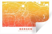 Muurstickers - Sticker Folie - Stadskaart - Bergen - Oranje - Geel - 60x40 cm - Plakfolie - Muurstickers Kinderkamer - Zelfklevend Behang - Plattegrond - Zelfklevend behangpapier - Stickerfolie