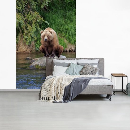 Papier peint - Papier peint photo Ours - Pierre - Animal - Largeur 180 cm x hauteur 280 cm