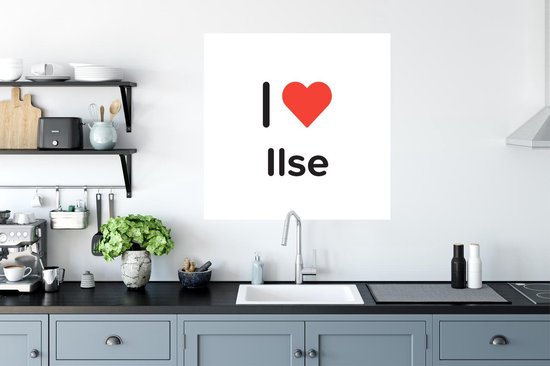 Stickers muraux - Film autocollant - J'aime - Ilse - Fille - 80x80 cm - Film adhésif - Stickers muraux chambre enfant - Papier peint autocollant - Papier peint autocollant - Film autocollant