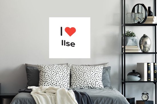 Stickers muraux - Film autocollant - J'aime - Ilse - Fille - 80x80 cm - Film adhésif - Stickers muraux chambre enfant - Papier peint autocollant - Papier peint autocollant - Film autocollant