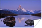 Poster Matterhorn en meer in Zwitserland - 60x40 cm