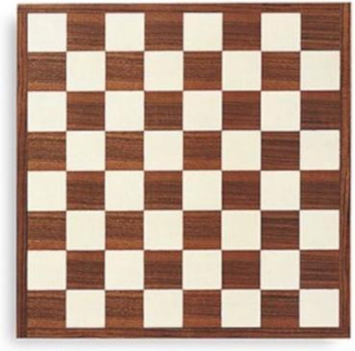 schaakbord 31 x 31 cm hout bruin/wit