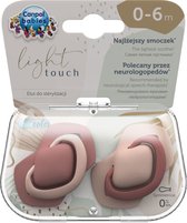 Canpol Babies Light Touch PURE COLOR Set symmetrische siliconen fopspenen, 2 stuks 6-18 manden