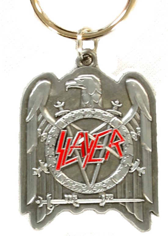 Slayer Metalen Enamel Fill-In Logo Sleutelhanger Zilver