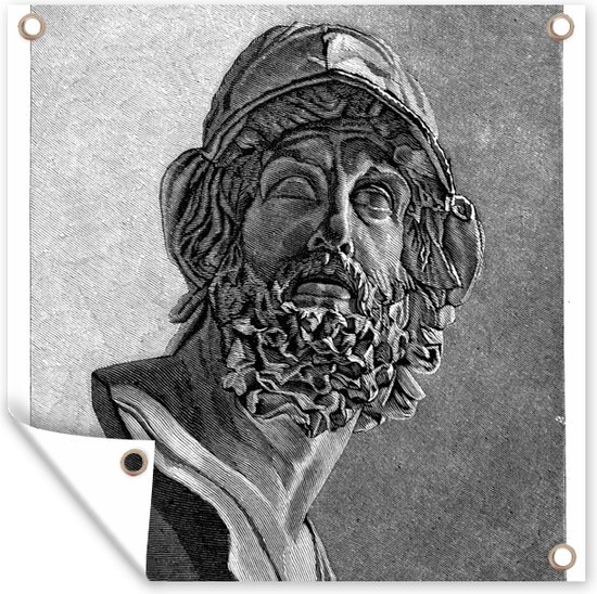 Tuin poster Een illustratie van Ajax - 200x200 cm - Tuindoek - Buitenposter