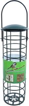 Vogel voedersilo voor vetbollen metaal groen 23 cm - Vogelvoederhuisje - Vogelvoer - Vogel voederstation