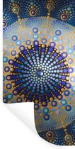 Muurstickers - Sticker Folie - Cirkel - Mandala - Blauw - Geel - 20x40 cm - Plakfolie - Muurstickers Kinderkamer - Zelfklevend Behang - Zelfklevend behangpapier - Stickerfolie