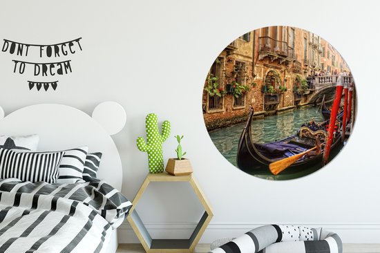 Autocollant de papier peint cercle mural Venetië ⌀ 120 cm / cercle de papier peint / cercle mural / cercle vivant - auto-adhésif et coupe ronde