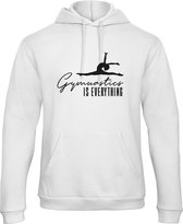 Sparkle&Dream - Trui ‘Gymnastics is Everything’ Wit - 140 - voor turnen en gymnastiek