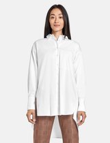 GERRY WEBER Dames Lange blouse van katoen weiß/weiß-46