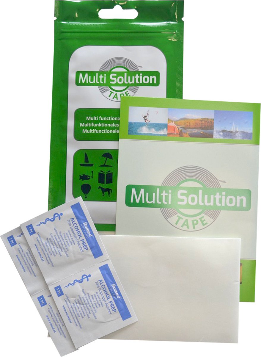 Multi Solution Tape 28x7,6cm, super reparatietape voor allerlei stoffen en kunststoffen zoals (HD)PE, PP, nylon, Hypalon en Gore-tex - Merkloos