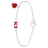 K3 - Meisjes - Armbandje met hanger met plating - Hart - Cadeau - Echt Zilver - Zilverkleurig