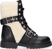 So Jamie Cosy Veterboots - Laarzen Met Veters - Meisjes - Zwart - Maat 33