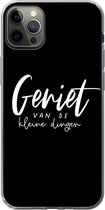 Geschikt voor iPhone 13 Pro Max hoesje - Spreuken - Geniet van de kleine dingen - Quotes - Leven - Siliconen Telefoonhoesje