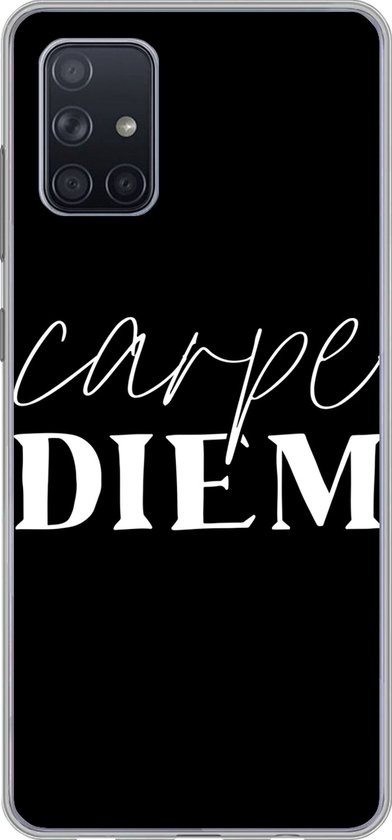 Coque Samsung Galaxy A51 - Carpe diem - Citations - Zwart - Wit - Siliconen