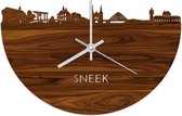 Skyline Klok Sneek Palissander hout - Ø 40 cm - Woondecoratie - Wand decoratie woonkamer - WoodWideCities