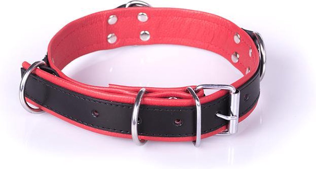 Goedkoopste Deluxe Bondage Collar - zwart/rood