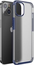 Apple iPhone 13 Mini Hoesje Hybride Back Cover Mat Transparant Blauw