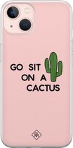 iPhone 13 hoesje siliconen - Go sit on a cactus | Apple iPhone 13 case | TPU backcover transparant