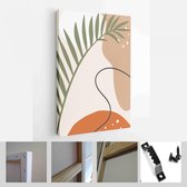 Set achtergronden voor social media platform, instagram verhalen, banner met abstracte vormen, fruit, bladeren en vrouw vorm - Modern Art Canvas - Verticaal - 1643891797