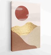 Berg- en goudlandschap muurkunst vector 1 - Moderne schilderijen – Verticaal – 1894294825 - 40-30 Vertical