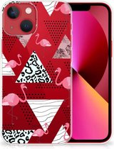 Leuk TPU Back Cover Geschikt voor 13 GSM Hoesje Doorzichtig Flamingo Triangle