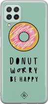 Samsung A22 4G hoesje siliconen - Donut worry | Samsung Galaxy A22 4G case | mint | TPU backcover transparant