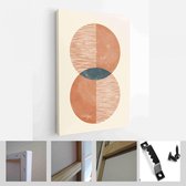 Halverwege de eeuw modern design. Een trendy set van abstracte handgeschilderde illustraties voor wanddecoratie, Social Media Banner, Brochure Cover Design - Modern Art Canvas - verticaal - 1