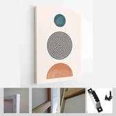 Een trendy set van abstracte handgeschilderde illustraties voor wanddecoratie, Social Media Banner, Brochure Cover Design of ansichtkaart achtergrond - Modern Art Canvas - verticaa