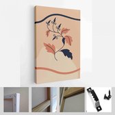 Abstracte botanische organische kunst illustratie. Set van zachte kleur schilderij kunst aan de muur voor huisdecoratie - Modern Art Canvas - Verticaal - 1957430671