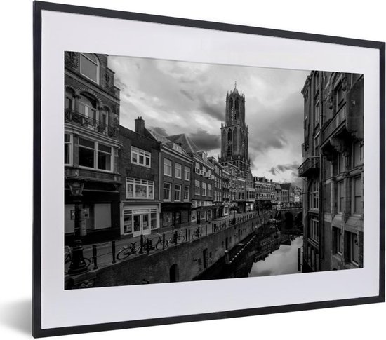 Geestig Weigeren schommel Fotolijst incl. Poster Zwart Wit- De grachten in de binnenstad van Utrecht  in... | bol.com