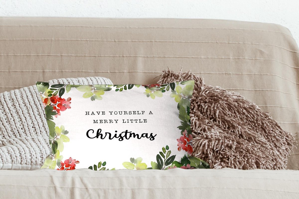 Sierkussens - Kussentjes Woonkamer - 50x30 cm - Kerst - Quote - Planten - Kerstversiering - Kerstdecoratie voor binnen - Woonkamer – foto 5