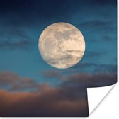 Poster Maan - Wolken - Nacht - 30x30 cm