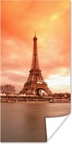 Poster Eiffeltoren - Parijs - Lucht - 75x150 cm
