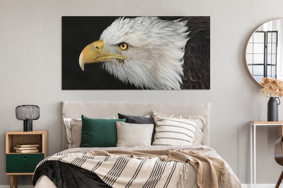 Tableau Toile Aigle - Vogel - Bec - Yeux - 160x80 cm - Décoration murale