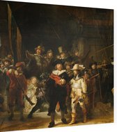 De Nachtwacht, Rembrandt van Rijn - Foto op Dibond - 80 x 80 cm