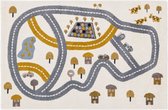 Vloerkleed Kinderkamer & Babykamer Racetrack Multicolor - Tapijt 120 x 170 cm