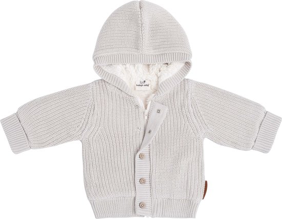 Baby's Only Cardigan avec capuche teddy Soul - Warm Linen - 62 - 100% coton écologique - GOTS