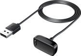 Case2go - Câble de charge adapté pour Fitbit Charge 5 / Fitbit Luxe - Câble USB - 1,0 mètre - Zwart