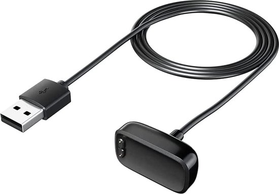 Case2go - Oplaadkabel geschikt voor Fitbit Charge 5 / Fitbit Luxe - USB-kabel - 1.0 meter - Zwart