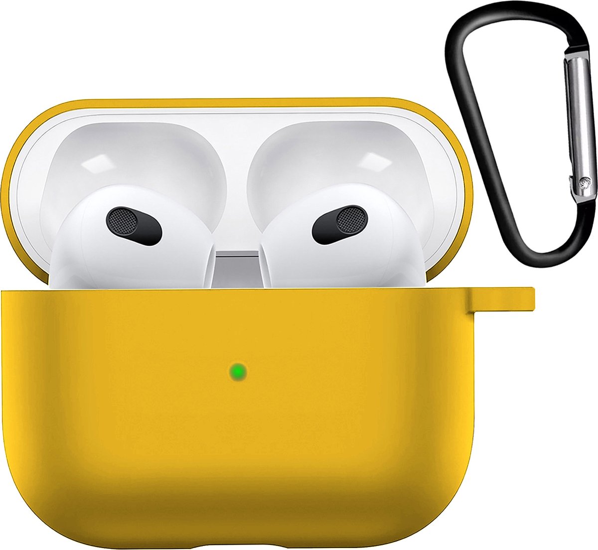 AirPods 3 Hoesje Siliconen Case Geel - AirPods 3 Case Hoes Met Haak - Hoesje Geschikt Voor Apple AirPods 3 Case - Geel