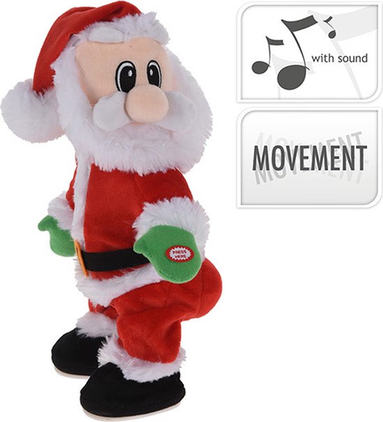 Peluche Père Noël en mouvement - avec son - 38 x 14cm | bol.com