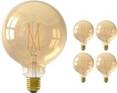 Voordeelpak 5x Calex Smart Globe G125 LED Lamp E27 7W 806lm 1800-3000K Filament | Tuya Wifi - Afstembaar Wit.