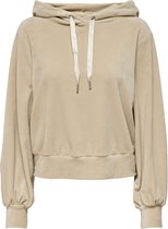 ONLY  Laya L/S Hood Velvet Swt BEIGE XS