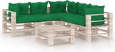 Decoways - 6-delige Loungeset met kussens pallet grenenhout