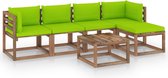 Decoways - 6-delige Loungeset met heldergroene kussens