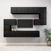 vidaXL 10-delige Tv-meubelset spaanplaat hoogglans zwart